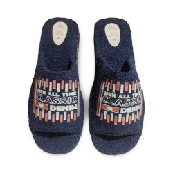 Zapatillas casa hombre rizo para verano en azul